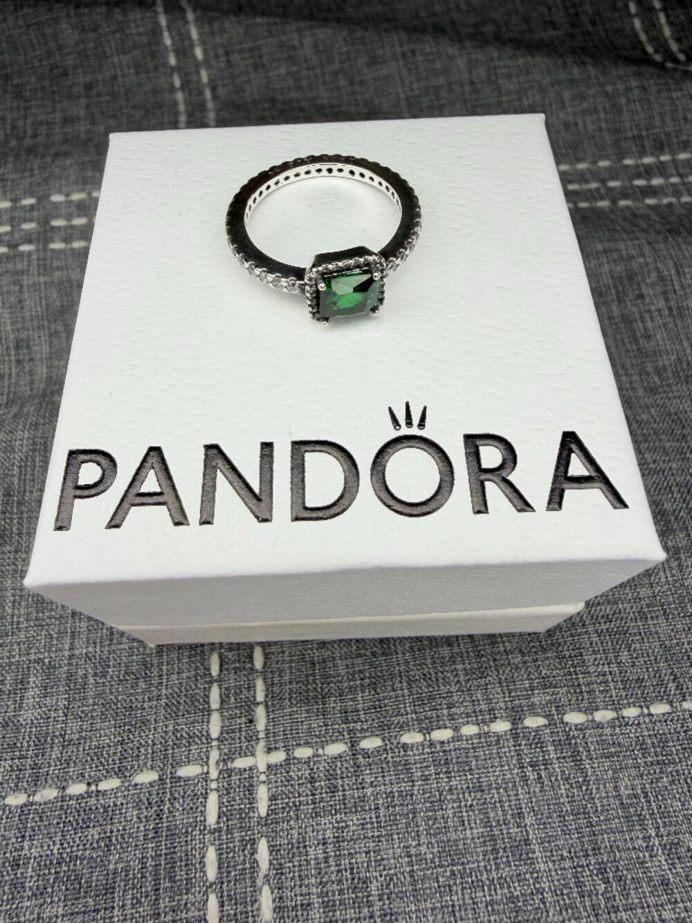 Pandora Silver Green Ring